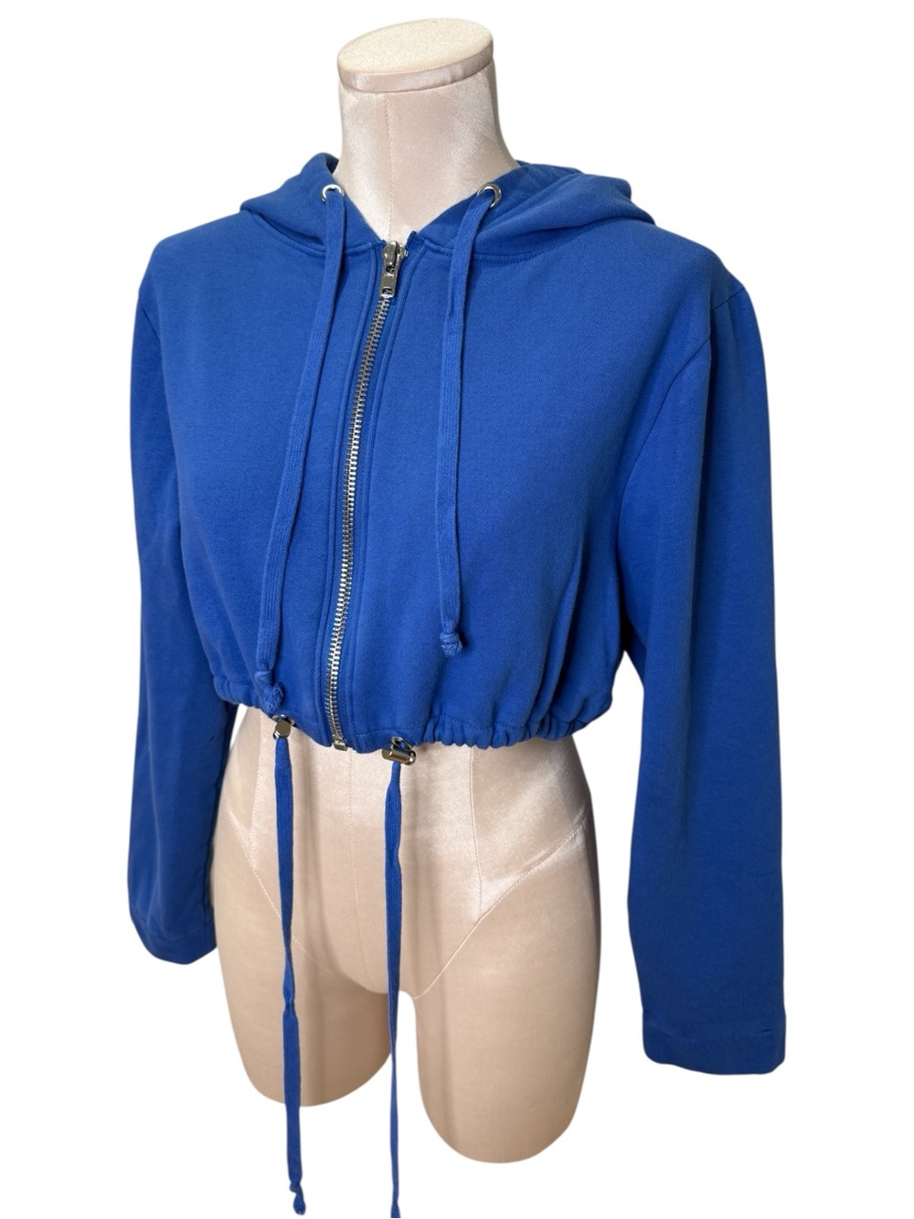 Royal Blue Cropped Hoodie